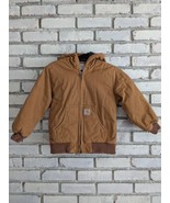 Carhartt Quilted Lined Hooded Jacket Youth Kids Boys Size 7 - 8 Tan Brow... - £32.10 GBP