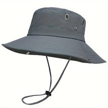 Unisex Wide Brim Sun Protection Bucket Hat - Dark Blue or Dark Grey - $18.06 CAD