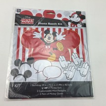 Disney Mickey Mouse Photo Booth Set Party Backdrop Ears Word Balloons Gl... - $19.99