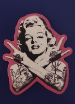 Marilyn Monroe Tattoos Pink Vintage Art Design Punk Fashion Sticker - £3.19 GBP