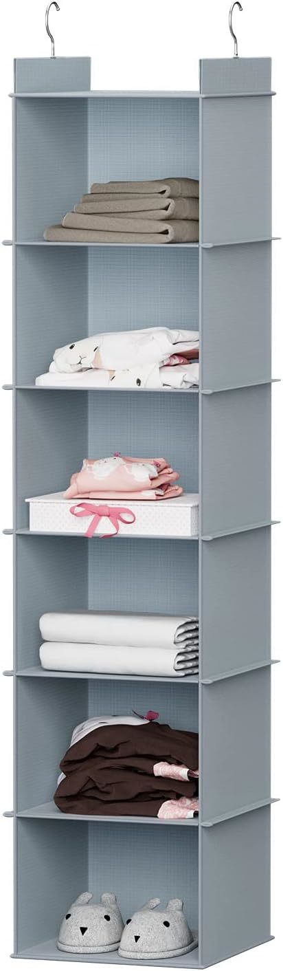 Hanging Closet Organizer, 6-Shelf Closet Hanging Shelves, Grey - $35.93