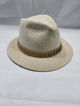 Vintage KNOX New York  Men&#39;s Fedora  Braided  Hat Size 7 1/4 White Ivory - £31.14 GBP