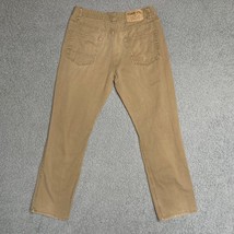 Iron Co Pants Mens 30 Khaki Tan Relaxed Straight Casual Cotton Denim Jea... - $14.15