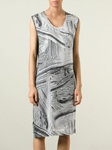 $595 Helmut Lang F01HW607 Method Print Silk Dress Black Multi S Free Shipping - $249.12