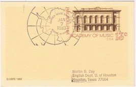 USA Philadelphia Academy Of Music Postal Card Garden State Stamp Show 1983 - $0.98