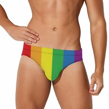 Mondxflaur Rainbow Swim Briefs Sexy Swimming Trunks Quick Dry Soft Athletic - $19.99
