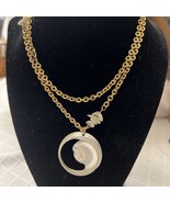 Shell Pendant long 32&quot;Gold Color Seashell Women Jewelry Gold Tone Chain ... - €18,80 EUR
