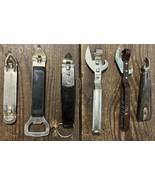 Vintage Lot Of 6 Bottle &amp; Can Openers - Brands Include EKCO Plum Flower ... - $14.00