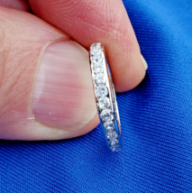 Earth mined Diamond Deco Wedding Band 5.25 Platinum Eternity Anniversary Ring - $2,465.25