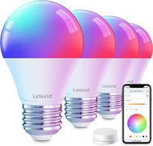 Linkind Smart Light Bulbs With Remote Control: 16 Million Color-Changing Light - £34.66 GBP