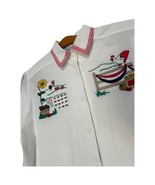 VTG signature by northern isles blouse farm scene chicken sunflower farm... - $35.27 CAD
