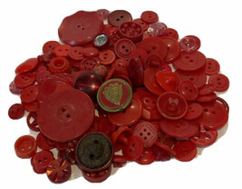 Lot 118 Vintage Miscellaneous Red Plastic Sewing Craft Buttons - $67.16