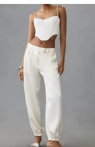 Maeve By Anthropologie Satin Parachute Pants Size 6 Ivory High Rise - £68.12 GBP