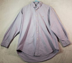 Ralph Lauren Dress Shirt Mens Sz 15.5 Blue Cotton Long Sleeve Collar But... - $15.19