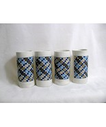 Handmade Colored Porcelain Double 4 Quilt Pattern Cup  - £39.97 GBP