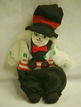 Mardi Gras Jester Clown Harlequin Doll Porcelain Head Soft Body Green Polka Dots - £12.04 GBP