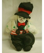 Mardi Gras Jester Clown Harlequin Doll Porcelain Head Soft Body Green Po... - £11.67 GBP