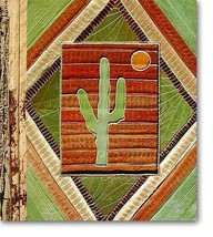 Leaf Notebook Journal Hand Crafted Bali Saguaro Cactus Desert Natural Le... - $12.19