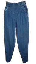 Vtg Levis Junior Girls 3 (22 1/2x27 1/4) Pin-Striped Jeans Pleated High Rise - £39.91 GBP