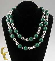 Collana Di Perline In Malachite In Argento Sterling Tiffany &amp; Co. Bellissima! - $1,803.47