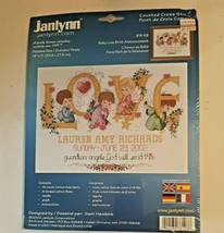 Janlynn Counted Cross Stitch Baby Birth Announcement Needlework Kit 14x11 USA - £18.29 GBP