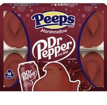 Dr. Pepper Flavored Marshmallow Peeps Chicks 10 Count. 2 PACK - $14.84