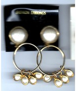 Ear Rings - (5 Pair  Costume Jewelry Clip on Ear Rings) - £3.95 GBP