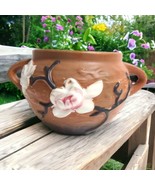 Vintage Roseville Pottery Brown Magnolia 665-4 Jardiniere Vase REPRODUCTION - £18.69 GBP