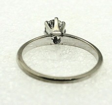 .45 ct Diamond Engagement Ring REAL Solid 14 k White Gold  2.1 g Size 7.25 - £996.48 GBP