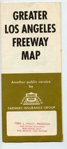 Greater Los Angeles Freeway Map 1965 Farmers Insurance Groups - £17.13 GBP