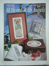 Leisure Arts AT HOME WITH ANGELS Cross Stitch Patterns &amp; Instructions 12 Designs - £6.68 GBP