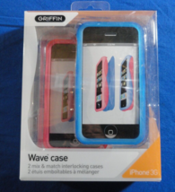 GRIFFIN iPHONE 3G BLUE &amp; PINK WAVE CASE 2 MIX &amp; MATCH INTERLOCKING PHONE... - $7.91