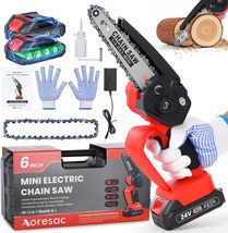 Mini Chainsaw Cordless, AORESAC Electric Chainsaw Cordless w/ 2 24V Batteries, - £21.32 GBP