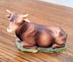 1960&#39;s ART Plastics 6&quot; Long Lying Down Cow Nativity Replacement Hong Kong - £7.64 GBP