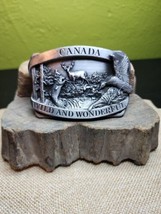 Bergamot Brass Works Belt Buckle Canada Wild and Wonderful 1985 VTG USA - $514.16 MXN