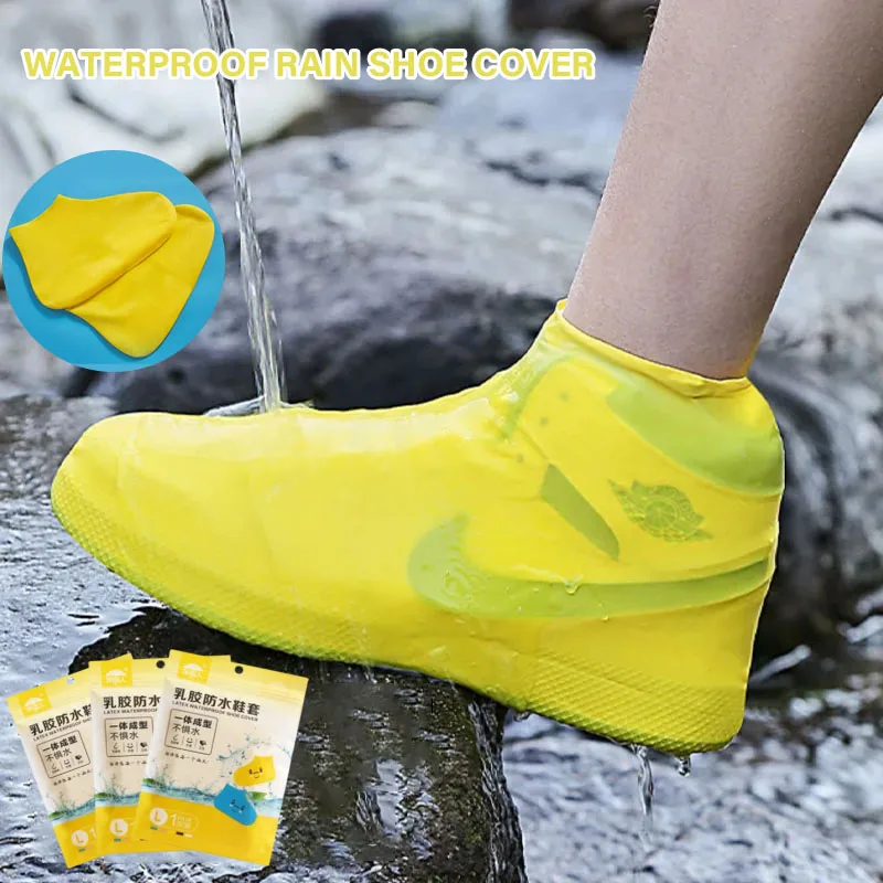 1 Pair Waterproof High Elastic Silicone Shoe Covers Outdoor Rainy Day  Unisex - £9.79 GBP+