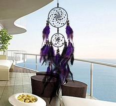 Purple Feather Dreamcatcher - Handmade - £10.35 GBP