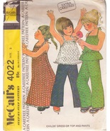 McCALL&#39;S PATTERN 4022 SIZE 3 CHILD&#39;S DRESS OR TOP AND PANTS - £2.36 GBP