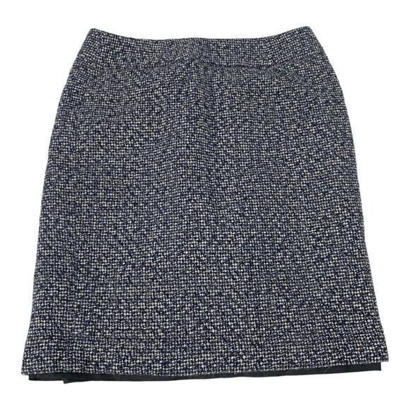 Calvin Klein Womens Tweed Pencil Skirt Size 2P Navy &amp; White - $18.50
