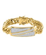 5CT Coupe Ronde Moissanite Diamant Homme Bracelet Lien 14K or Jaune Plaqué - $823.25