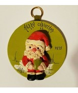 Vintage Handmade 3D Santa Claus 3 1/2&quot; Circular Wall Plaque 1975  - £7.82 GBP