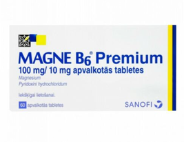 Magne B6 premium 100 mg / 10 mg film-coated tablets, 60 pcs - $39.99