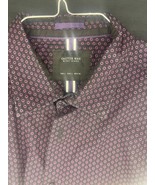 Cactus Man Ricky Singh Black &amp; Purple geometric print button down shirt ... - $17.77