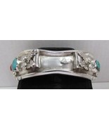 Margaret Lee Turquoise Coral 7&quot; Cuff Watch Band Bracelet Dainty Vintage ... - $176.50 CAD