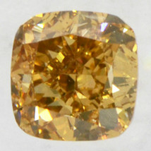 Cushion Diamond Natural Fancy Orangy Brown Loose 0.78 Carat VS2 IGI Certificate - £680.27 GBP