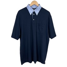 Brooks Brothers Polo Shirt Mens Large Navy Blue Pima Cotton Short Sleeve... - $29.98