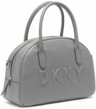 DKNY Tilly Dome Gray Faux Leather Satchel Bag Handbag Adjustable Strap P... - £54.23 GBP
