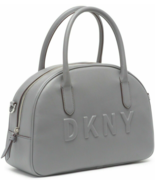 DKNY Tilly Dome Gray Faux Leather Satchel Bag Handbag Adjustable Strap P... - £53.28 GBP