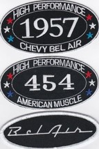 1957 CHEVY BEL AIR 454 SEW/IRON ON PATCH BADGE EMBLEM EMBROIDERED - £11.71 GBP