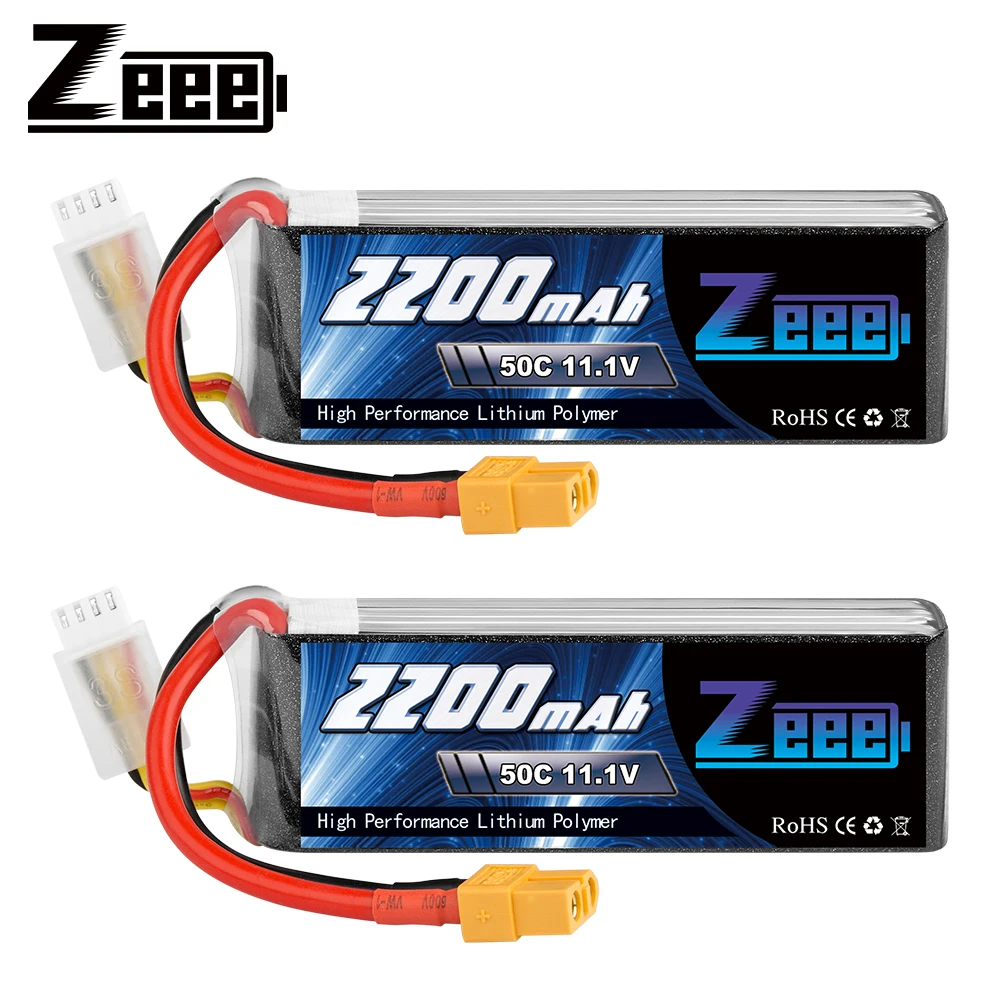 2Pcs Zeee 3S Lipo Battery 11.1V 50C 2200mAh Lipo Battery with  XT60 Plug For  - £46.71 GBP